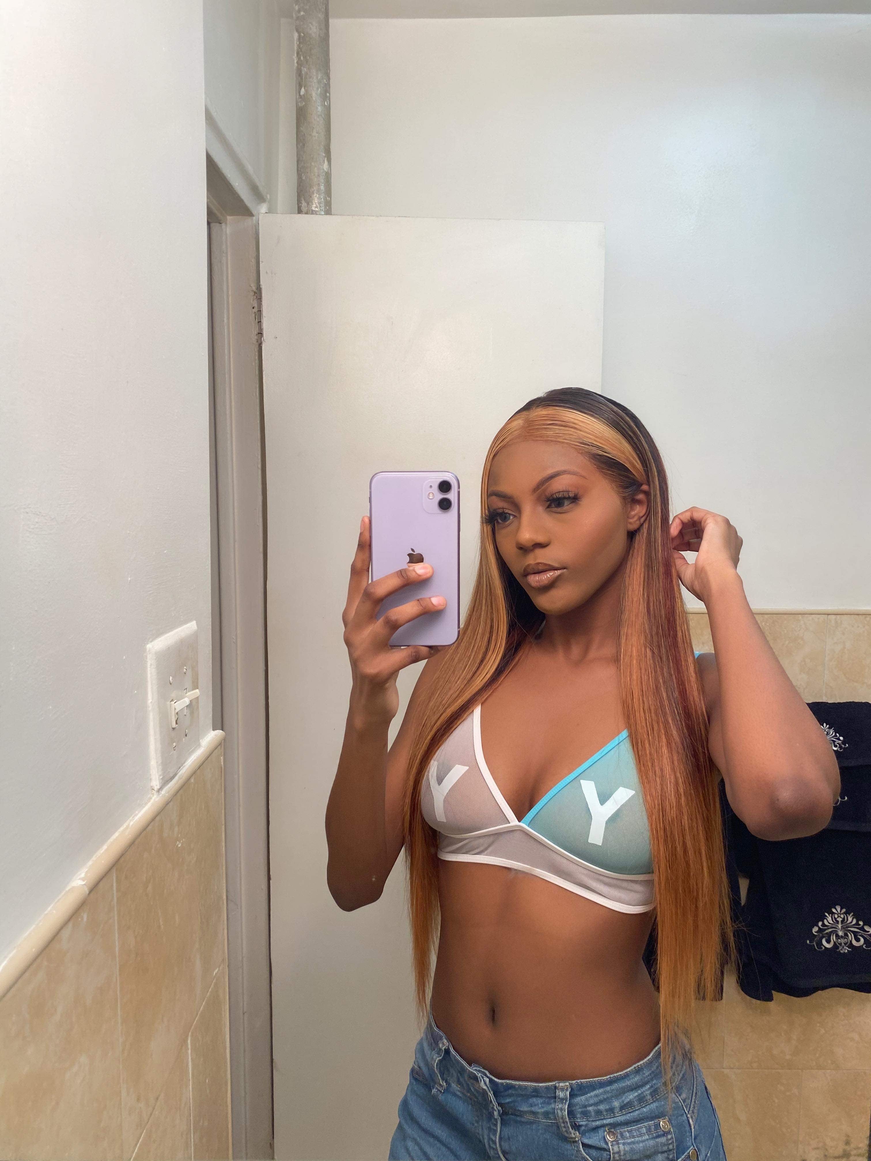 YOKAVON Archive Two-Tone Tiffany “Y” Sheer Mesh Bra