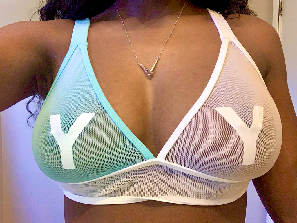 YOKAVON Archive Two-Tone Tiffany “Y” Sheer Mesh Bra