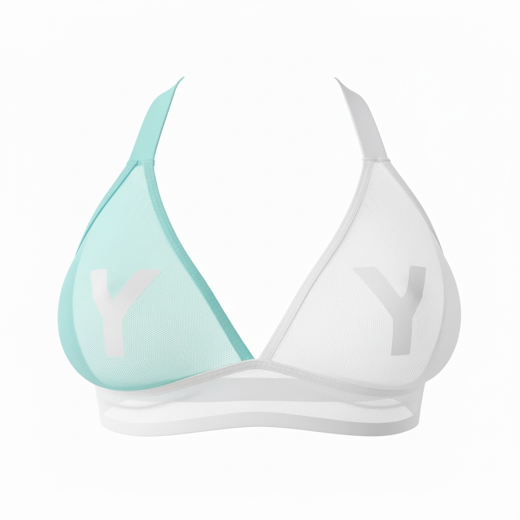 YOKAVON Archive Two-Tone Tiffany “Y” Sheer Mesh Bra